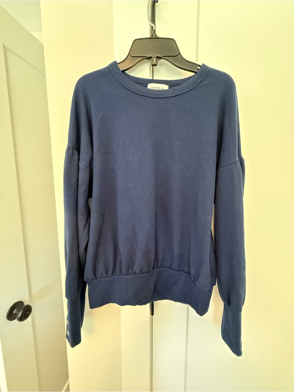Evereve Navy Blue Relaxed Crewneck Sweater